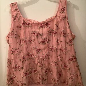 Plus size Woman’s embroidered embroidery sleeveless tank top blouse